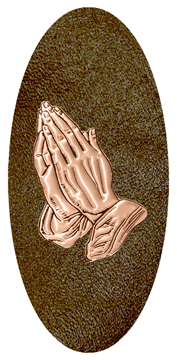 DG5000-516-BZ-SH-BR Bronze Praying Hands Shimmer Brown